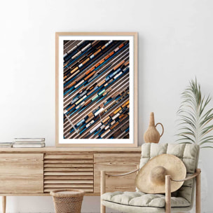 Affiche photo frêt et compilations Affiche + cadre en bois - Chêne