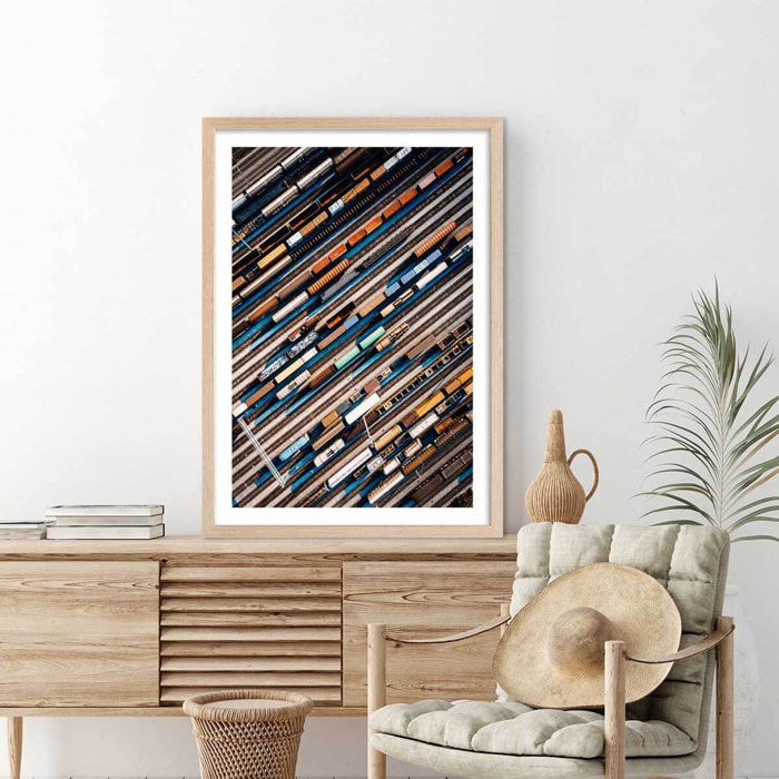 Affiche photo frêt et compilations Affiche + cadre en bois - Chêne