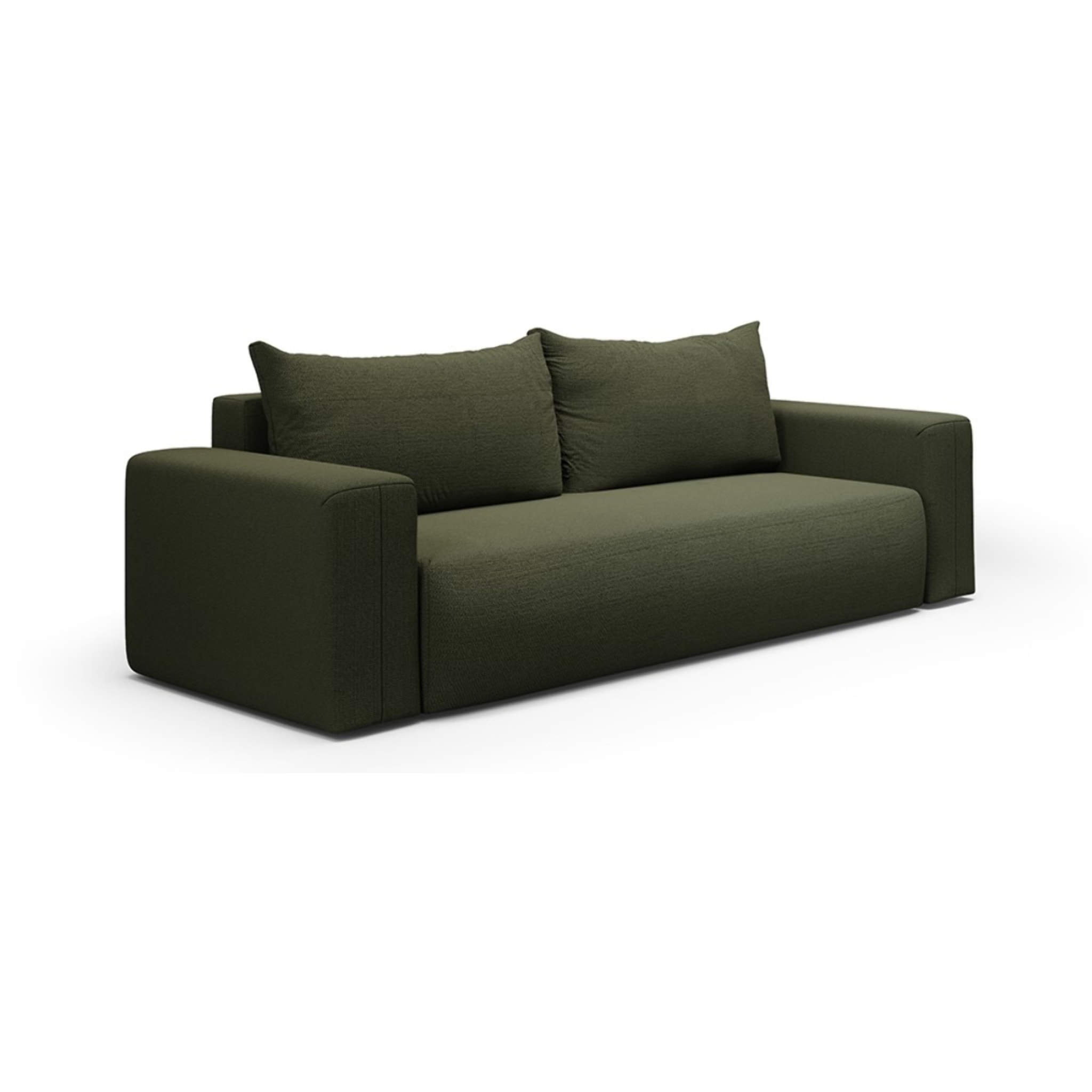 NALA - Canapé droit convertible droit 3 places en tissu vert