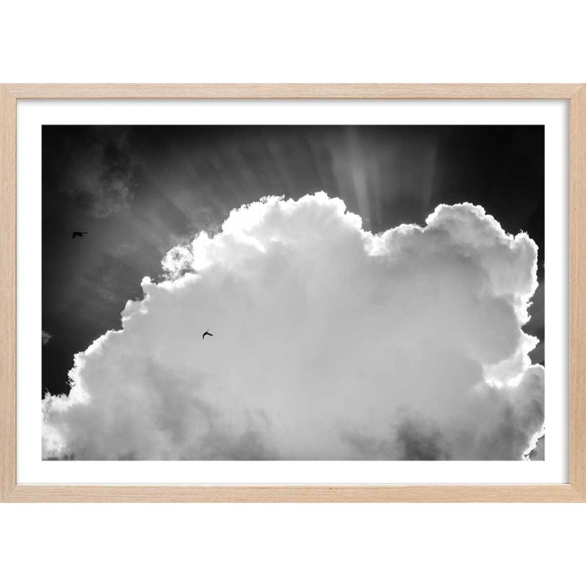 Affiche illustration graphique cathodique Affiche + cadre en bois - Chêne