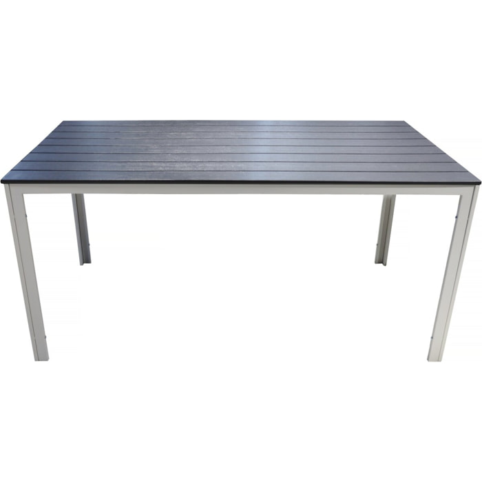 Table de jardin avec lattes en plastique "Majorque"  156 x 78 x 74 cm - Gris