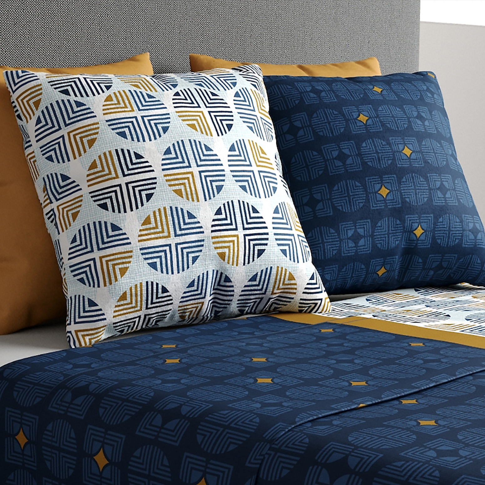 Parure De Drap 3pcs avec Drap Housse 90x190cm 100% Coton 57fils-sirius