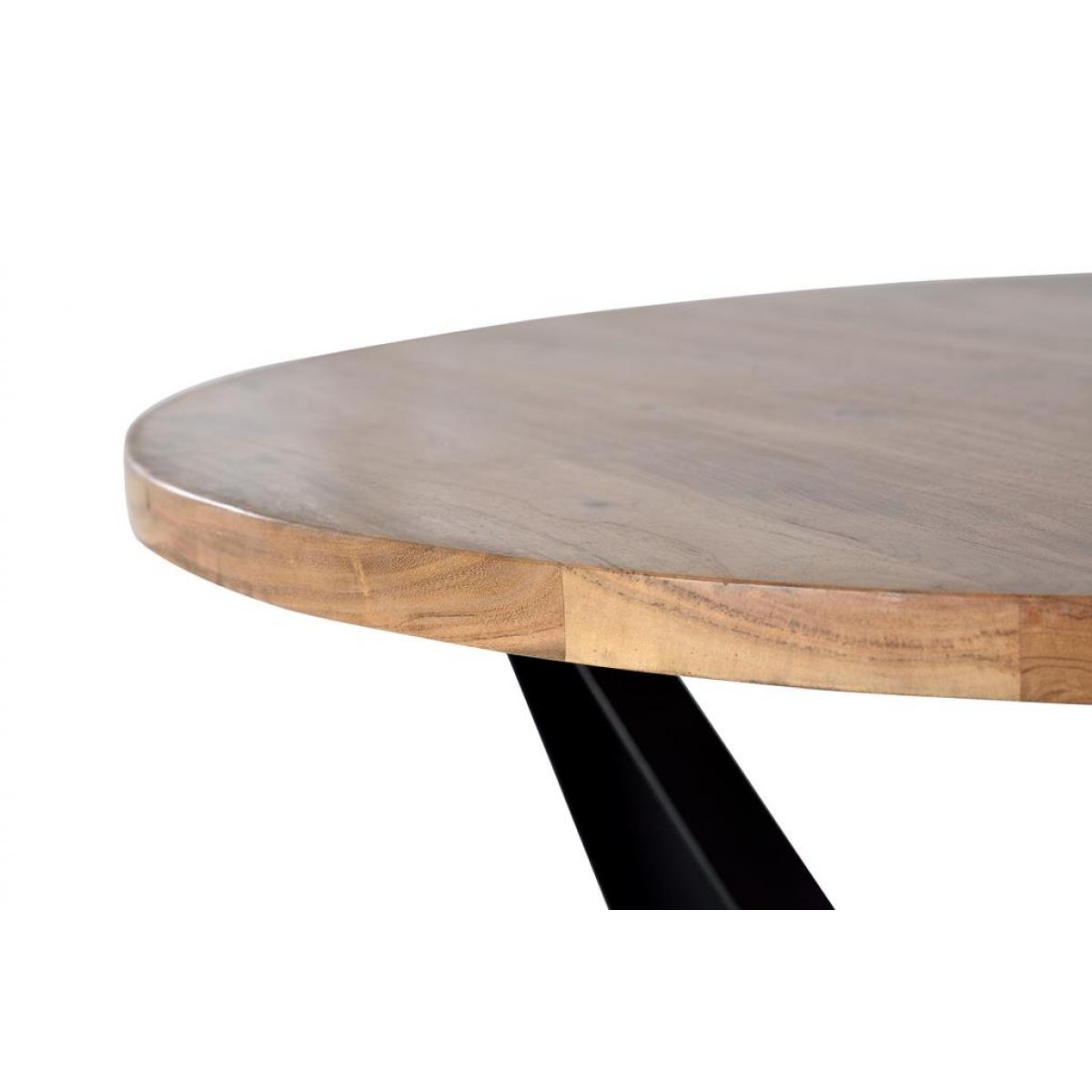 Mesa de comedor - Madera de Acacia y Metal - 78x120x120cm