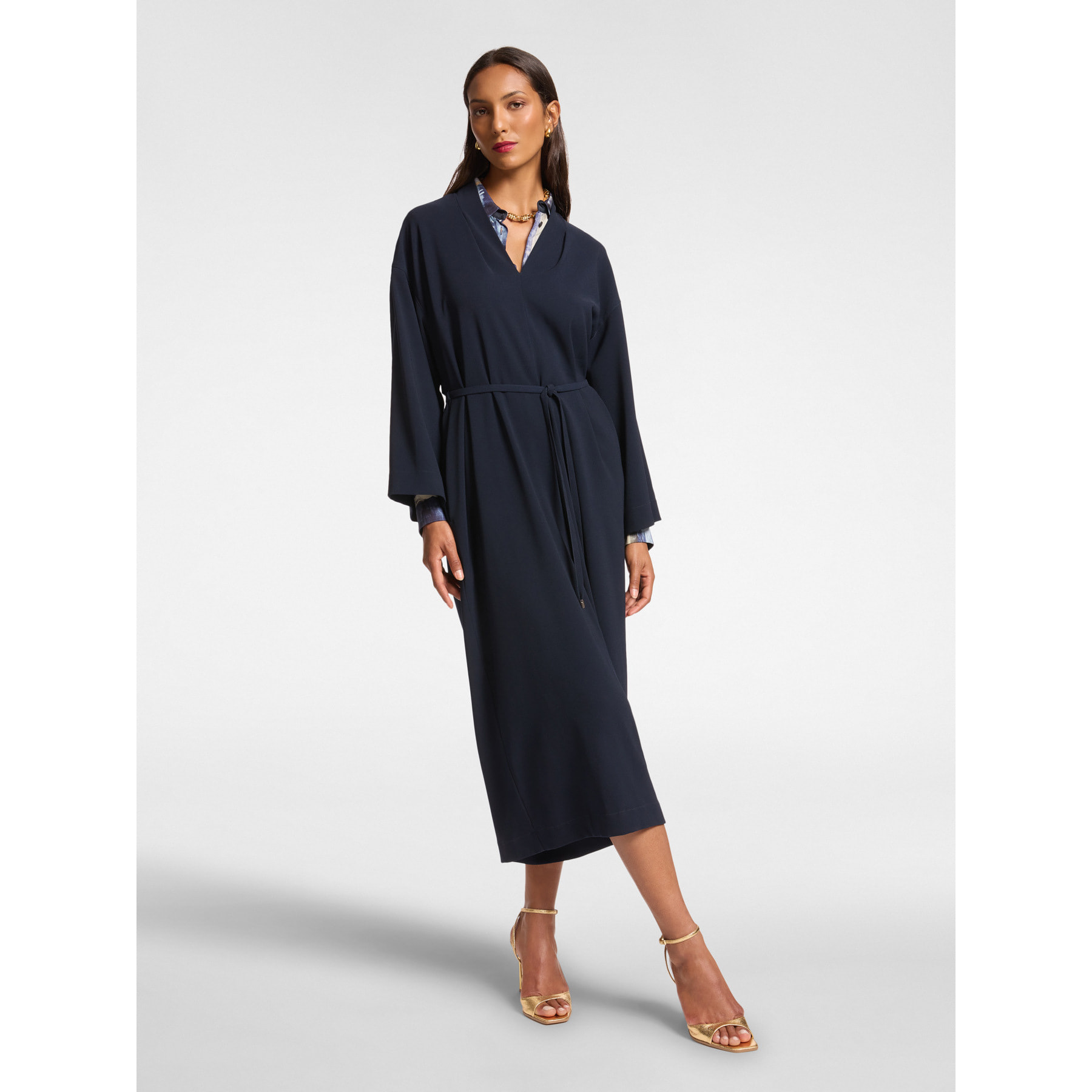 Elena Mirò - Abito con cintura - Blu