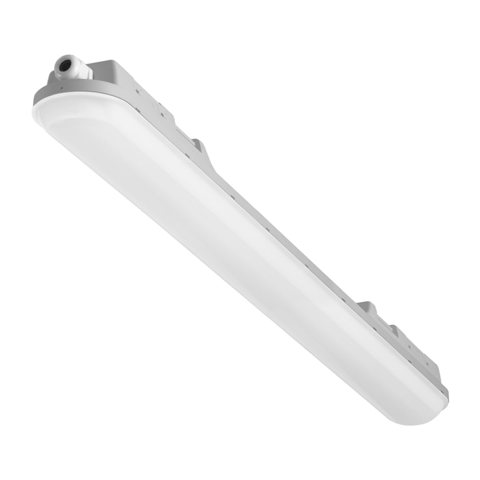 FORLIGHT Plafón LED IP65 Pop 1160mm 34.8W Blanco Neutro 4000K, Regulable ON-OFF, Acabado Gris