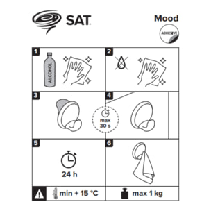 Mood Porte-papier toilette design en acier inoxydable, blanc (SATDMOOD26B)