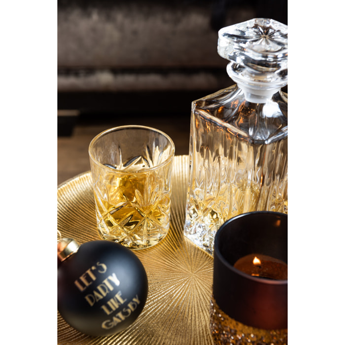 J-Line carafe à décanter Taillées + bouchon - verre - transparent