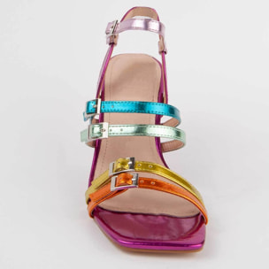 Sandalia De Tacón - Multicolor - Altura: 7 Cm