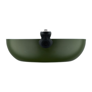 Wok ø28x7,5 cm en aluminio prensado verde, antiadherente y ligera para cocina diaria expert san ignacio