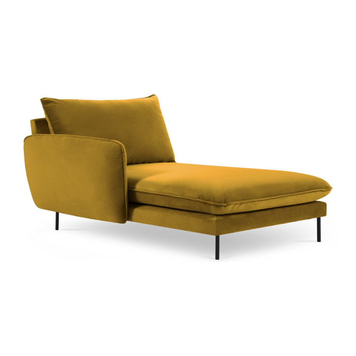 Méridienne gauche "Vienna" en velours jaune