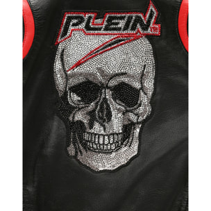 PHILIPP PLEIN Leather Bomber Space Plein