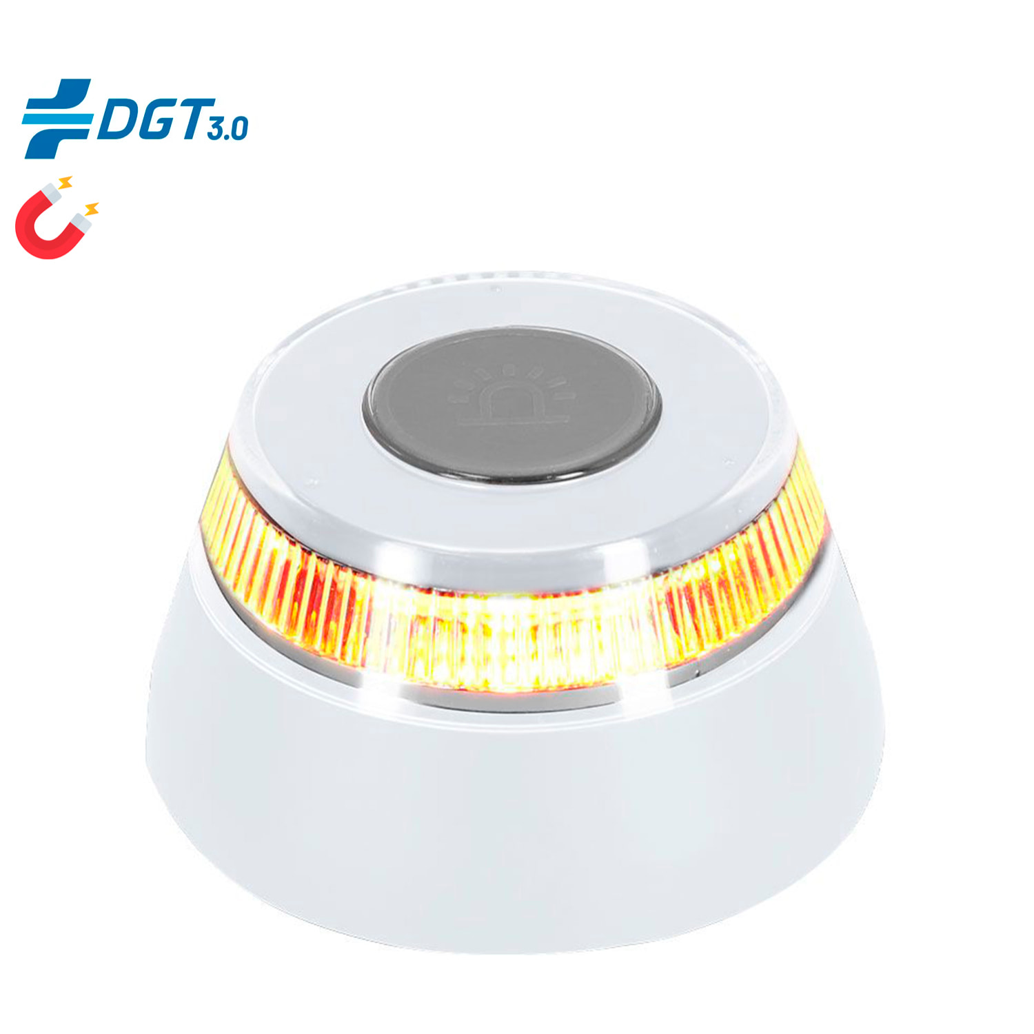 Baliza V16 geolocalizada Kershaw homologada DGT 3.0, LED ámbar 360°, 8 LEDs, visibilidad a 1km, resistente a agua y viento, pilas incluidas.