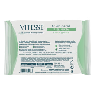 PACK X6 TOALLITAS DESMAQUILLANTES MINERAL MIXTA VITESSE