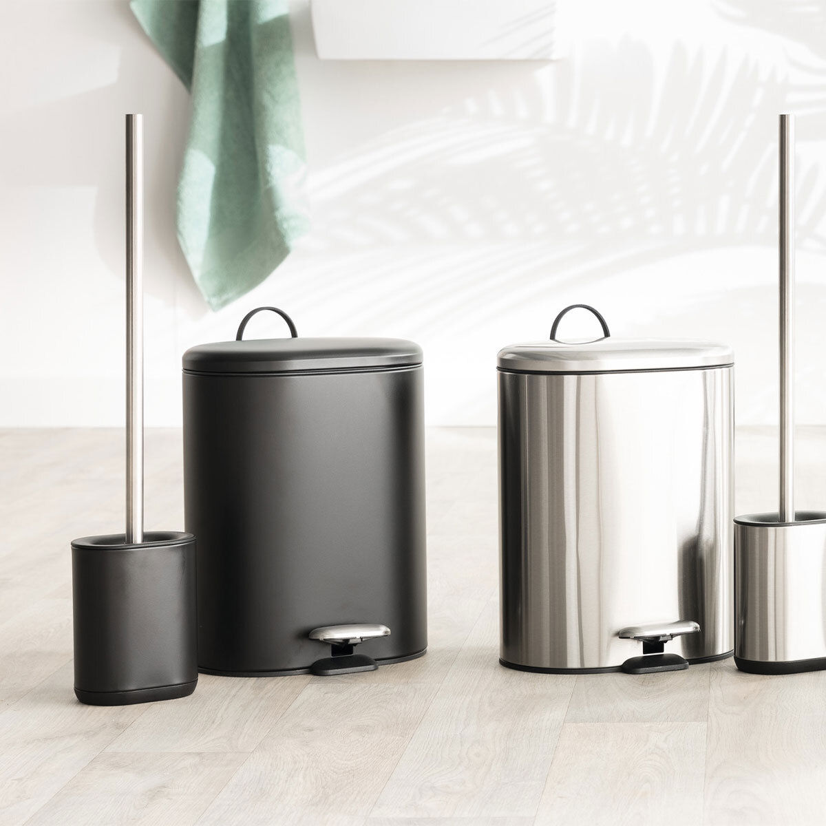 Poubelle Soft close métal 6L Noir Siliflex