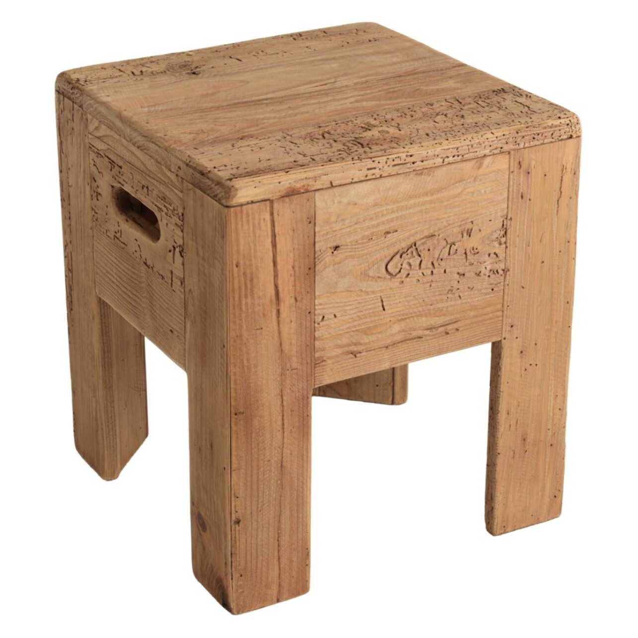 SANDY - Tabouret carré 35x35cm bois Pin recyclé