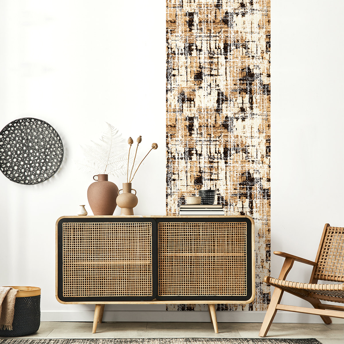 Papier peint intissé pré-encollé - SCANDINAVE ABSTRAIT TONS AUTOMNE - 1 rouleau