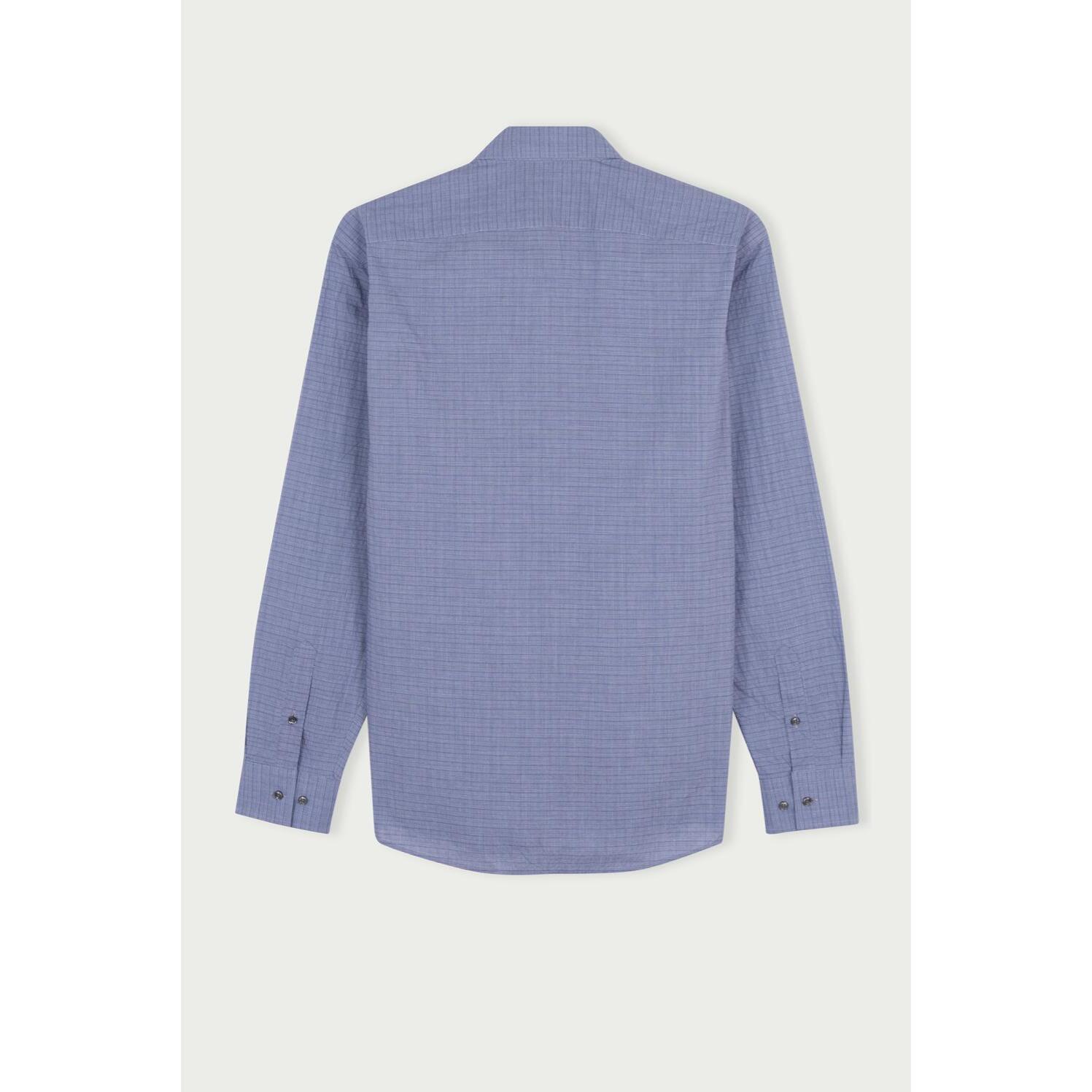 Camicia 1 Bottone Button Downuomo Slim Popeline Fantasia Grigio/Nero