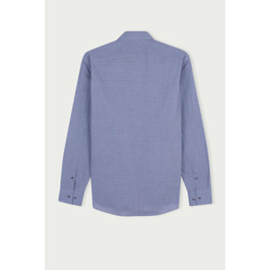 Camicia 1 Bottone Button Downuomo Slim Popeline Fantasia Grigio/Nero