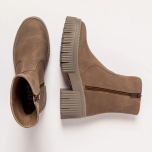 Botines con tacón 1374 NOBUCK TAUPE/YORK color Taupe