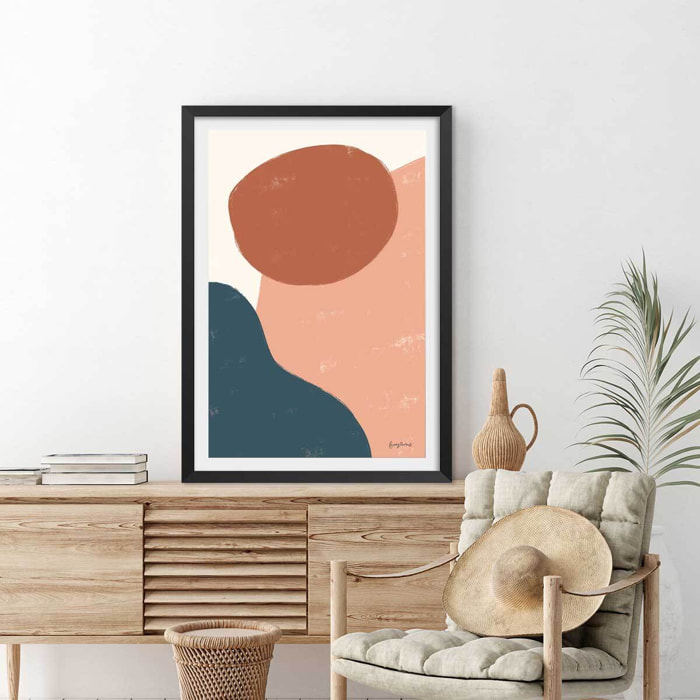 Affiche Couleurs du sud Affiche + cadre en bois - Noir