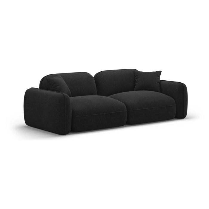 Canapé modulable "Lucien" 3 places en velours anthracite