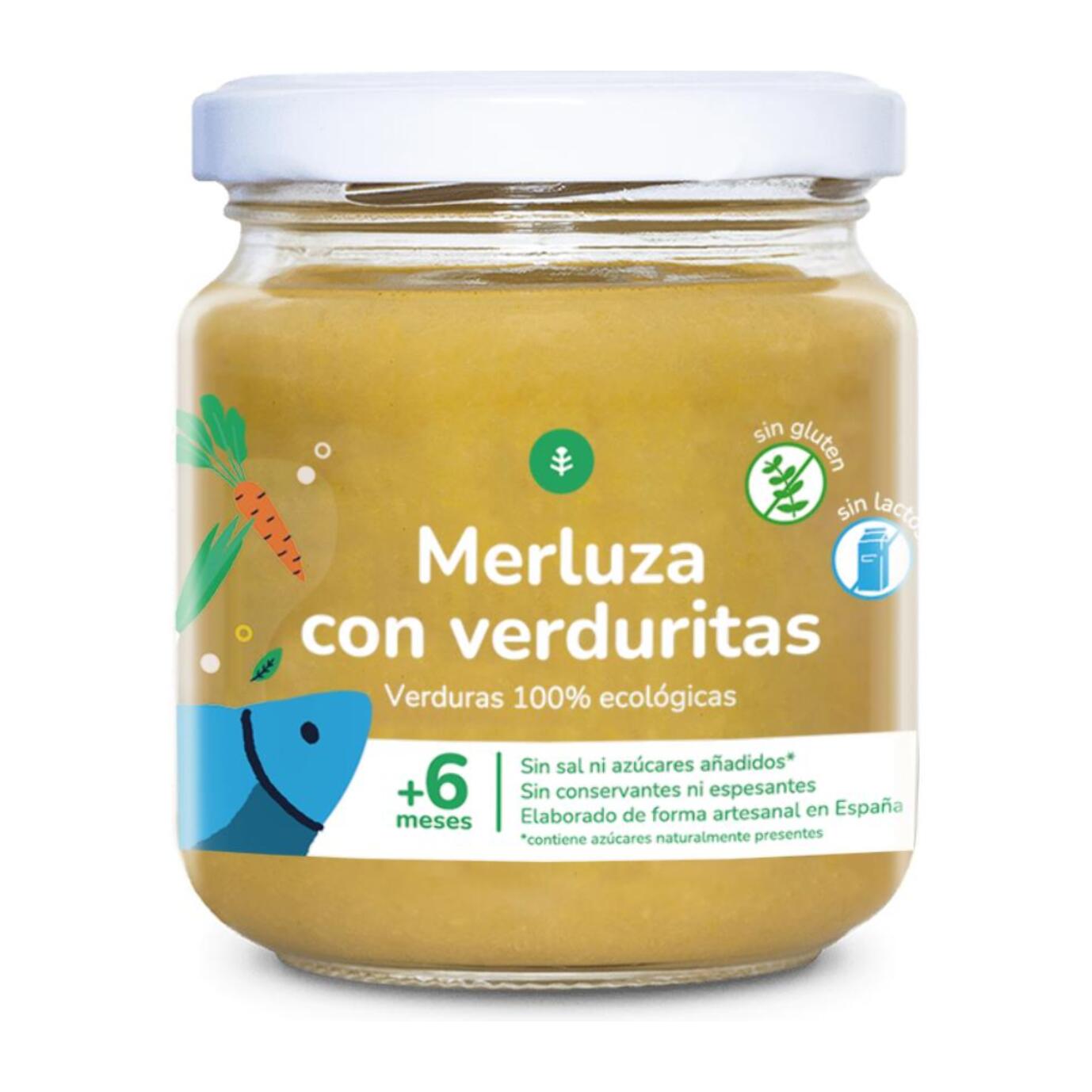 PLANETA HUERTO | Tarrito de Merluza con Verduritas 180 g | Alimento Ecológico y Nutritivo para Bebés a partir de 4 Meses