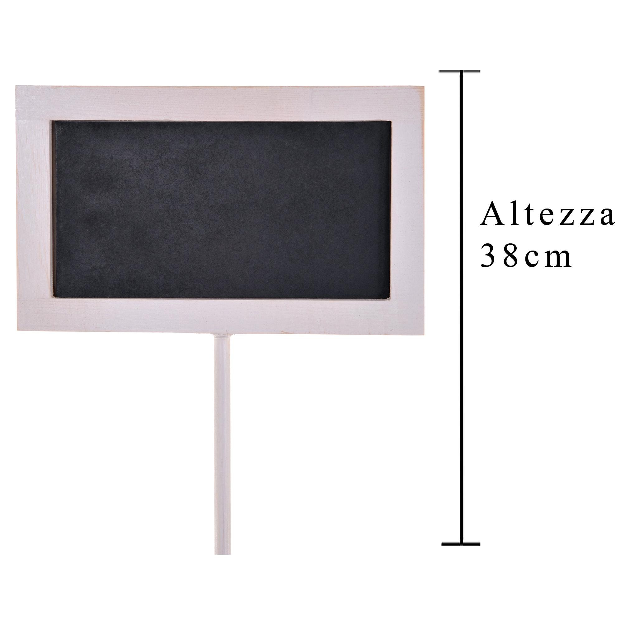 Lavagna Segnaprezzo In Legno. Larghezza 20 Cm - Pezzi 6 - 20X38X12cm - Colore: Bianco - Bianchi Dino - Articoli In Legno Cassette