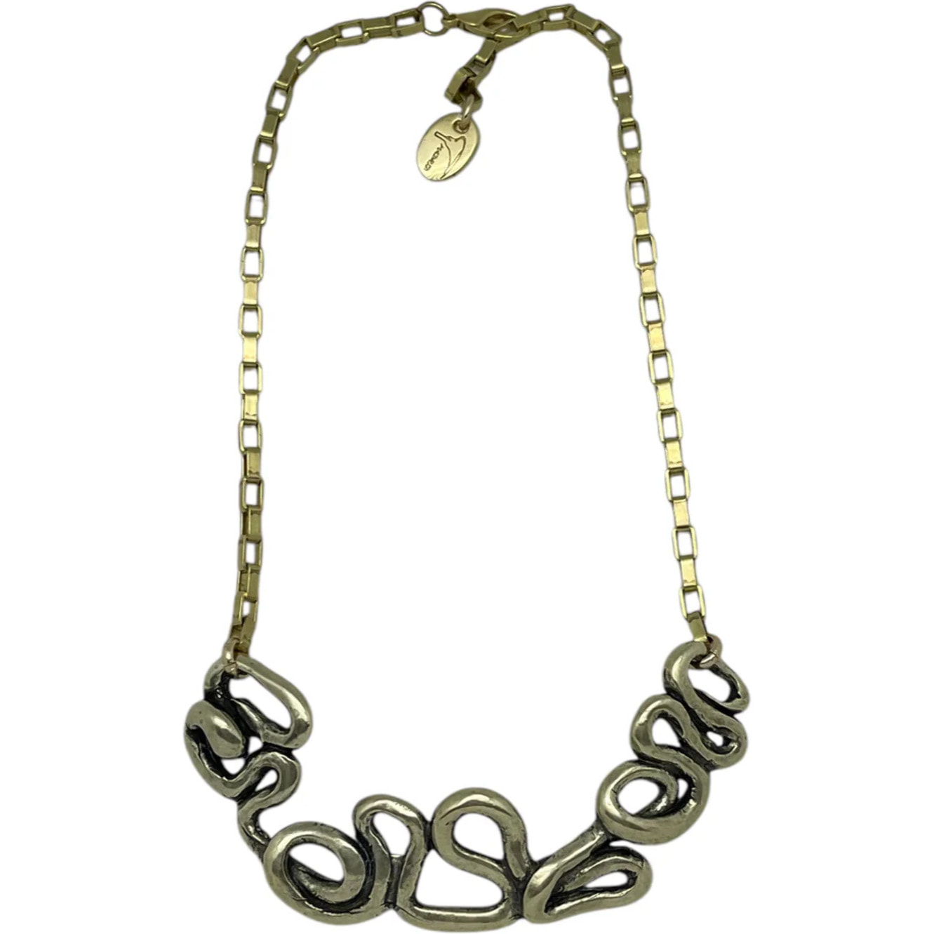 Collar Enredo en dorado con cadena chapada