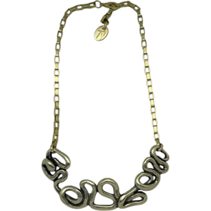 Collar Enredo en dorado con cadena chapada