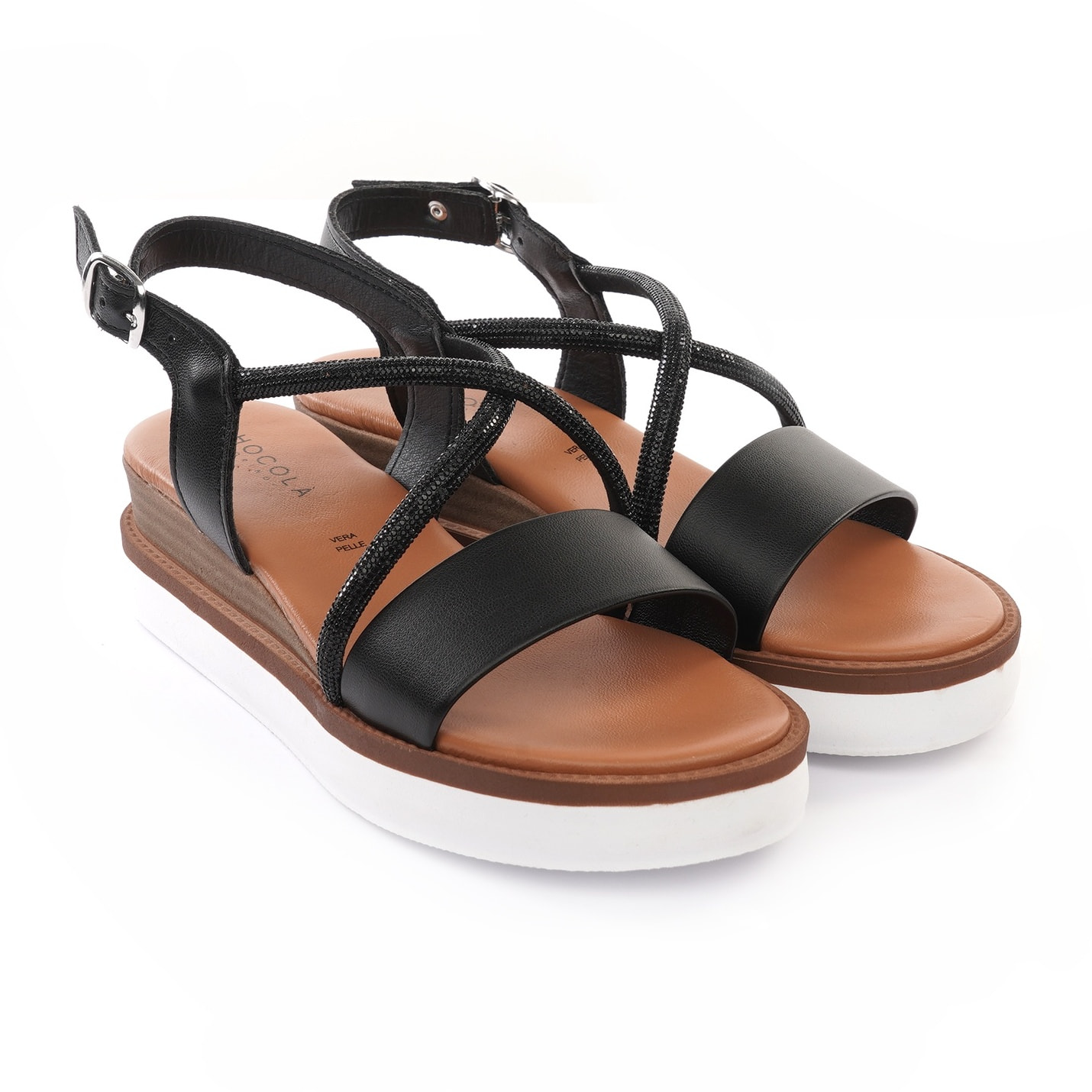 SANDALO ZEPPA BRILLANTINI NERO