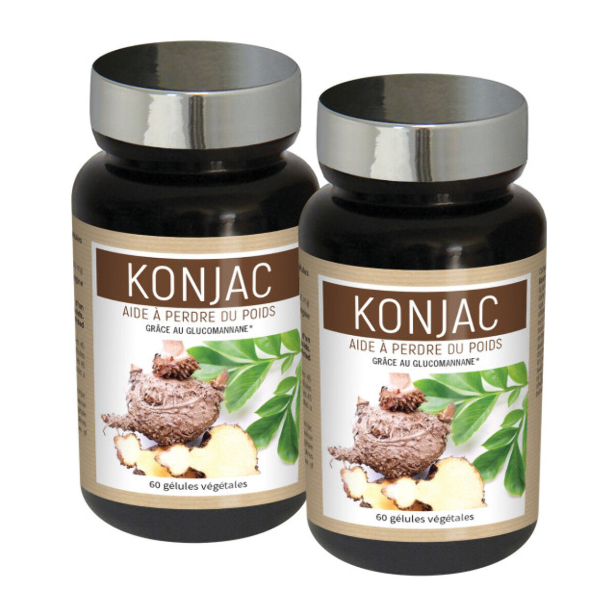 NUTRI EXPERT - Konjac - Réduit la sensation de faim - Contribue à la perte de poids - Riche en Fibres Alimentaires - Complément Alimentaire 100% Extraits naturels de Plantes - Lot de 2 produits