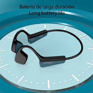 Cuffie sportive a conduzione ossea, Bluetooth 5.2, fino a 10 ore di autonomia. Massimo comfort, alta qualità del suono.