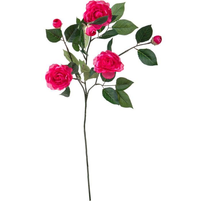 Ramo Camelia per 3 75 Cm - Pezzi 6 - 26X75X10cm - Colore: Rosa - Bianchi Dino - Fiori Artificiali