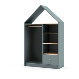 Armario vestidor juvenil Misty Cloud Verde Salvia - Oak Soft