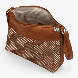 Bolso bandolera cuero con cremallera
