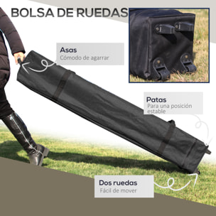 Carpa Plegable Pop-up 4x4x2,8 m Cenador de Jardín con Paredes Altura Ajustable Anti-UV Impermeable Doble Techo Mosquiteras y Bolsa de Ruedas Gazebo para Exterior Fiestas Camping Gris Oscuro