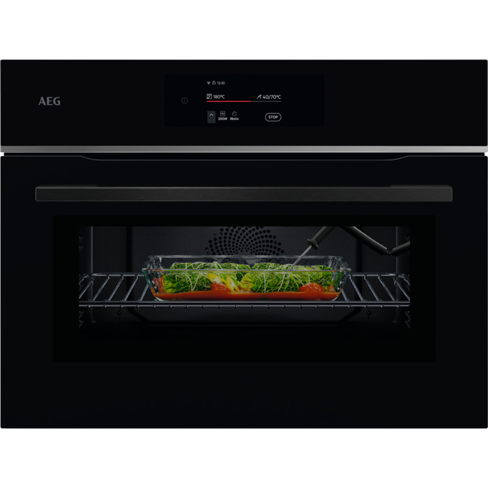 AEG Horno compacto 8000 MealAssist con Display CookSmart Touch 4,3 '', con WiFi TK8NK721B