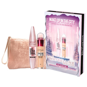 Confezione Regalo Natale Make Up in The City con Mascara Lash Sensational + Cancella Età Nude 02 + Pochette