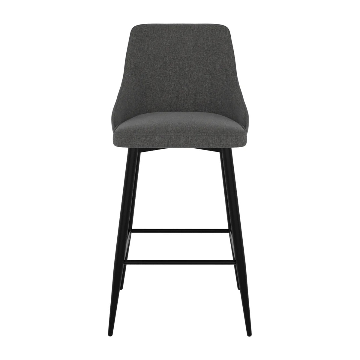 Lot de 2 chaises pour îlot central 66,5 cm en tissu gris foncé - Pipo