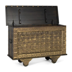 Coffre en bois de manguier 116 cm style vintage artisanal