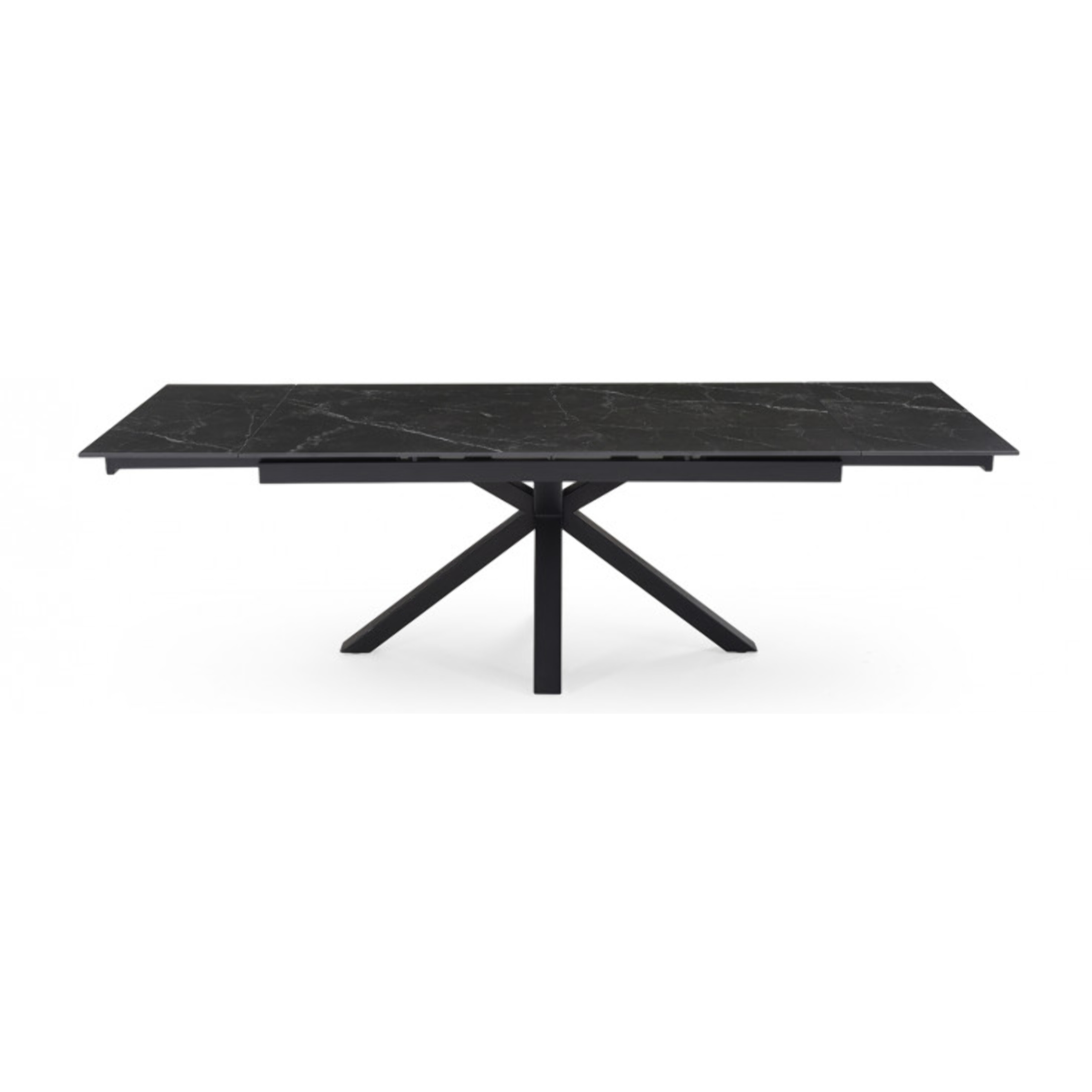 Table extensible en céramique marbré noir L160/240cm - 9 piètements - UNIK