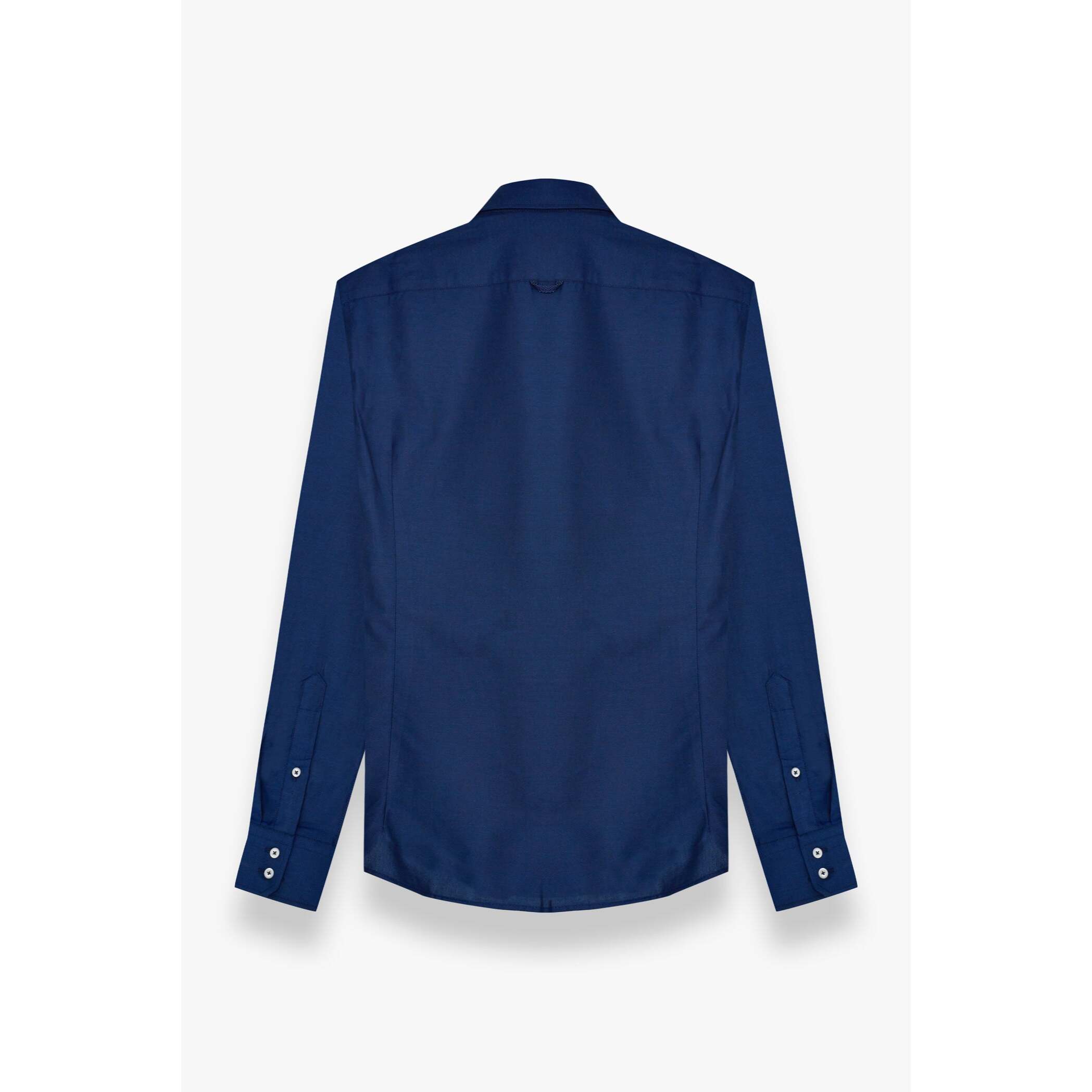 Camicia Uomo 2 Bottoni Button Down Slim Oxford unito Blu
