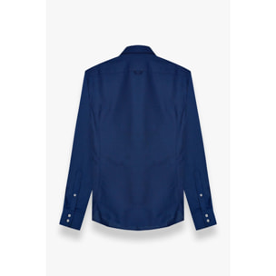 Camicia Uomo 2 Bottoni Button Down Slim Oxford unito Blu