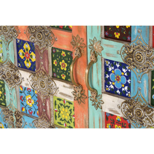 Mueble auxiliar - madera de mango y metal - 90x90x40cm