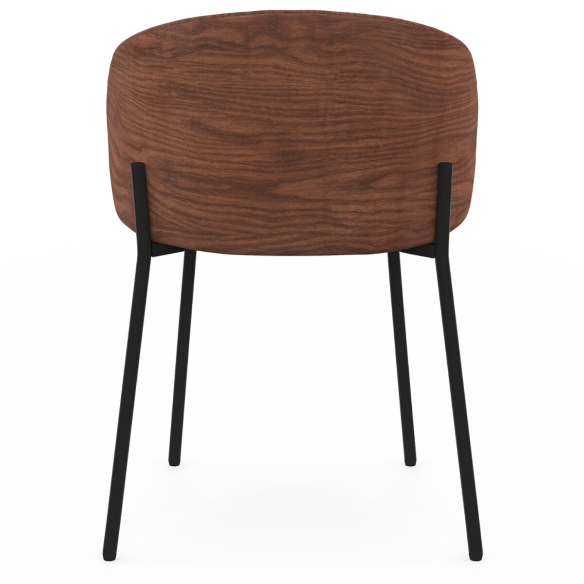 Chaises Poppy tissu taupe dossier effet noyer - lot de 4