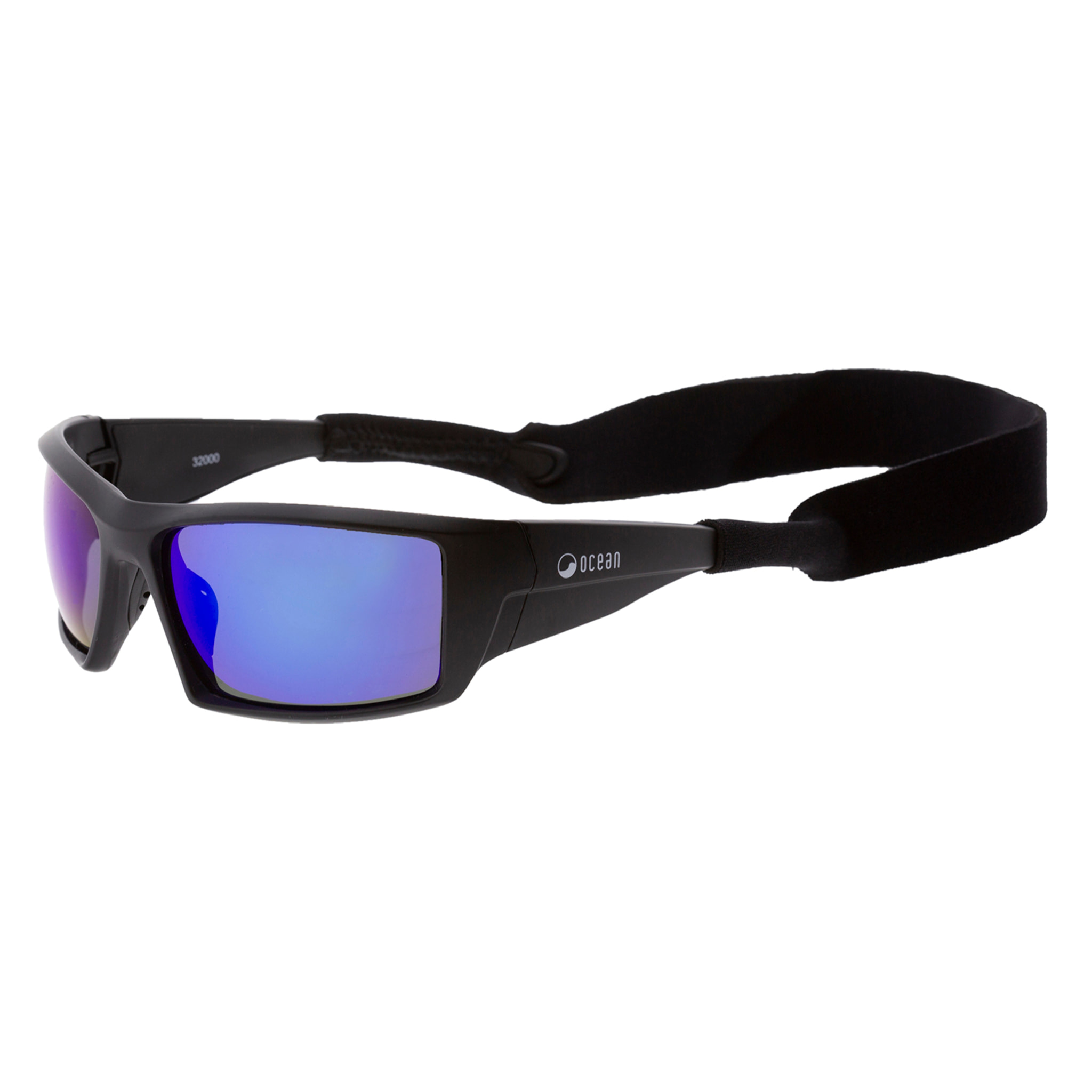 Gafas de deportes acuáticos OCEAN ARUBA - Negro mate / Revo azul