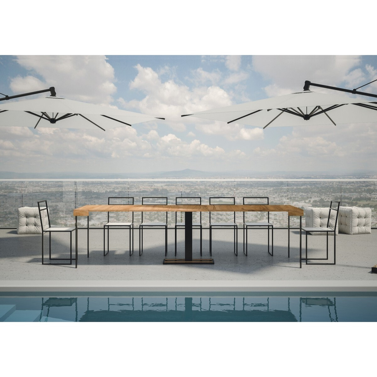 Consolle allungabile 90x40/290 cm Mimosa Abete Tinto telaio Antracite.