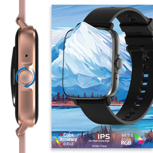 Smartwatch DT102 con bracciale in acciaio. Schermo ad alta risoluzione. Cardiofrequenzimetro, ECG, modalità multisport. Notifiche APP.