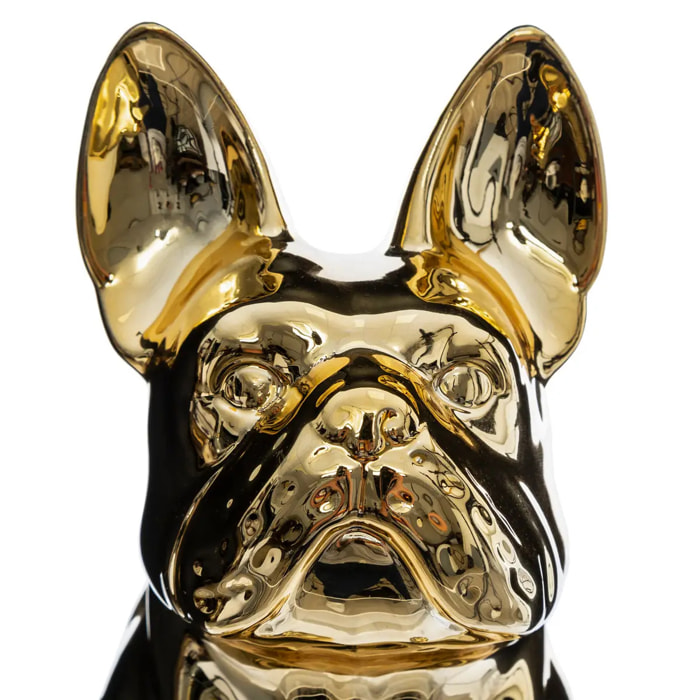 Statuette "Bulldog" - céramique - doré - H19 cm