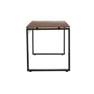 Bureau bois foncé et métal noir L138 cm OPAL